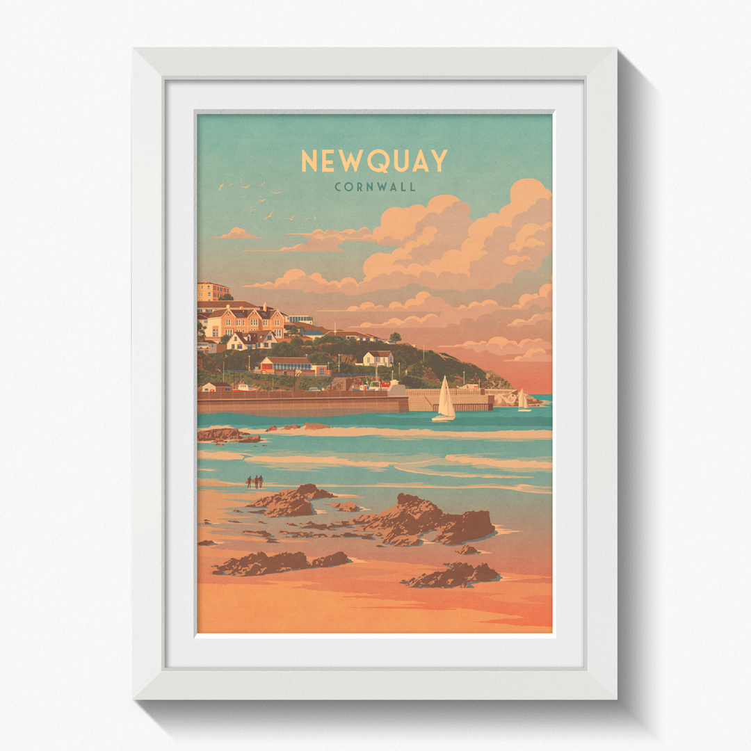 Newquay Cornwall Travel Poster