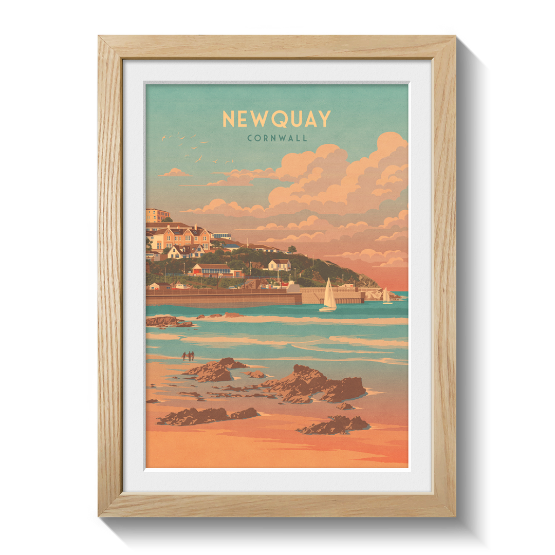 Newquay Cornwall Travel Poster