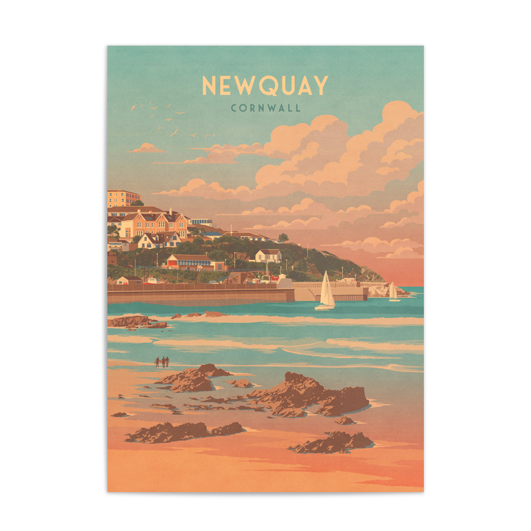 Newquay Cornwall Travel Poster