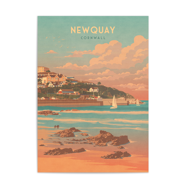Newquay Cornwall Travel Poster