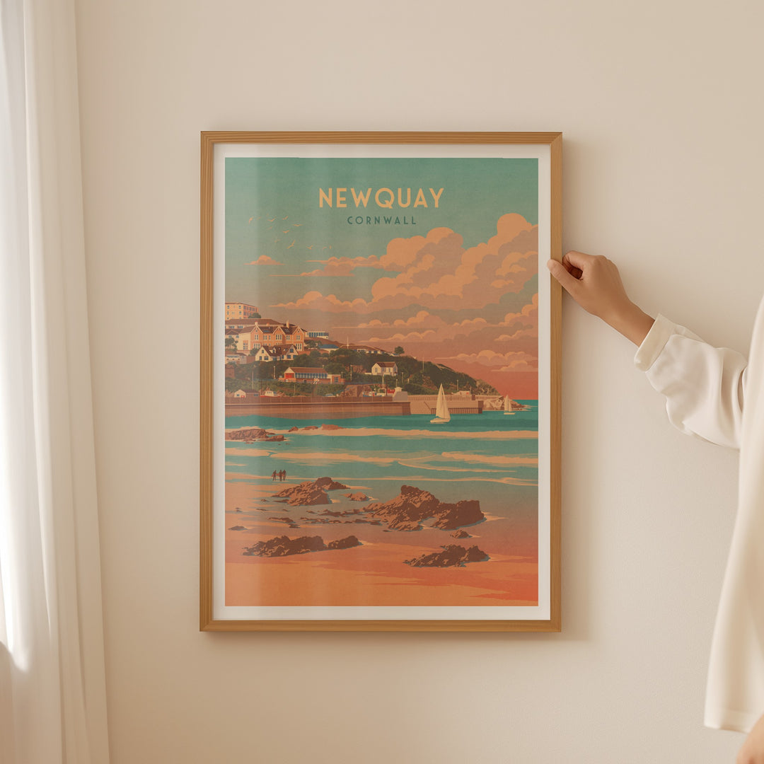 Newquay Cornwall Travel Poster