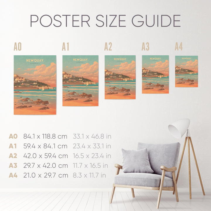 Newquay Cornwall Travel Poster