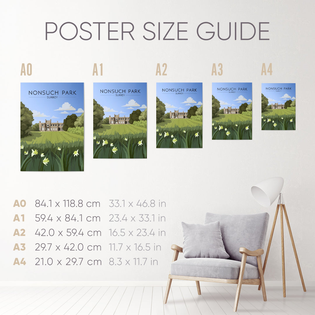 Nonsuch Park Surrey Travel Poster