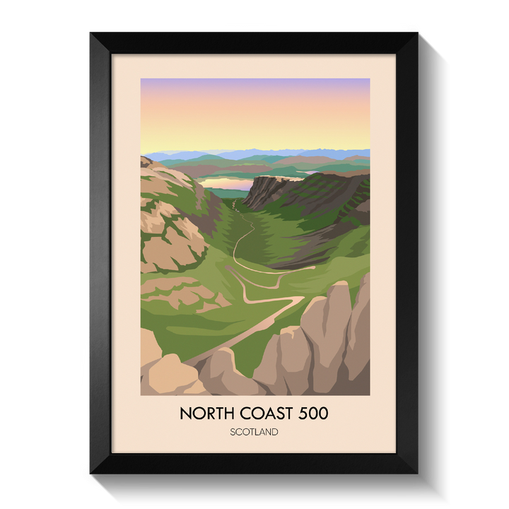 North Coast 500 Scotland Bealach na Bà Travel Poster