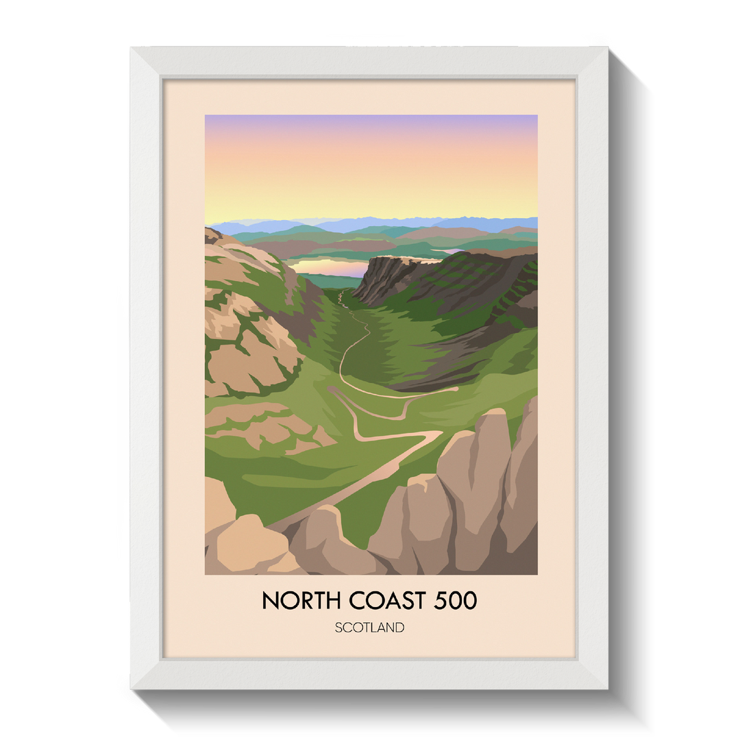 North Coast 500 Scotland Bealach na Bà Travel Poster