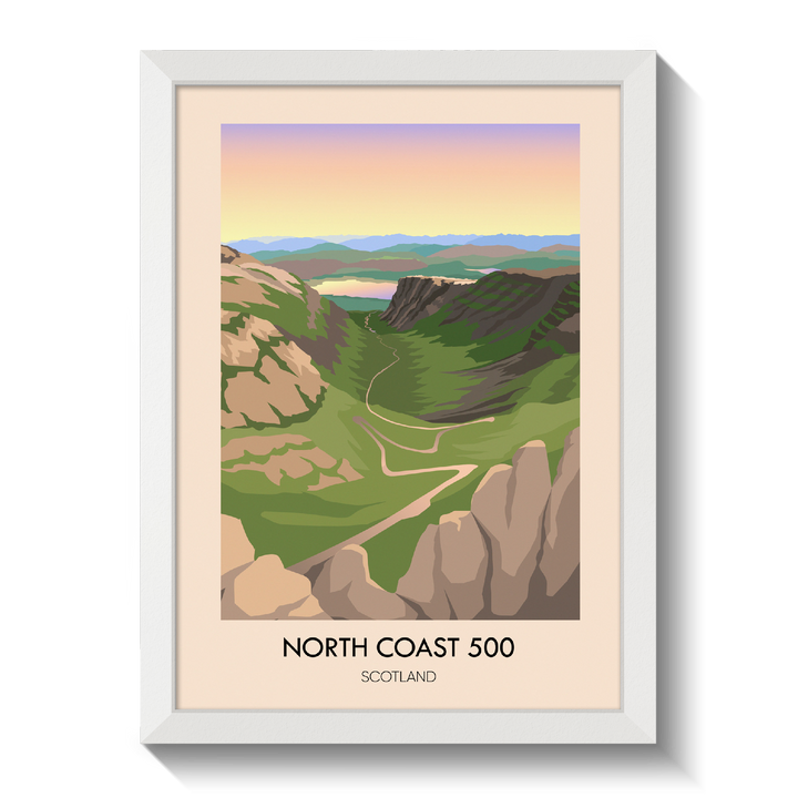 North Coast 500 Scotland Bealach na Bà Travel Poster