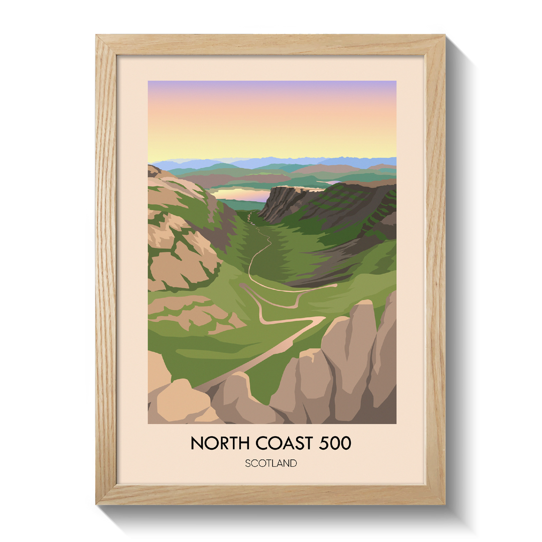 North Coast 500 Scotland Bealach na Bà Travel Poster