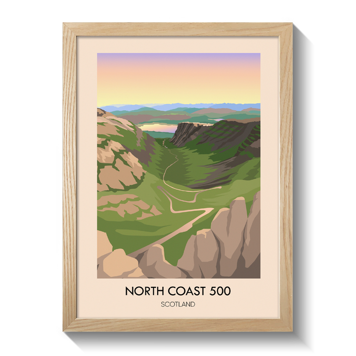 North Coast 500 Scotland Bealach na Bà Travel Poster
