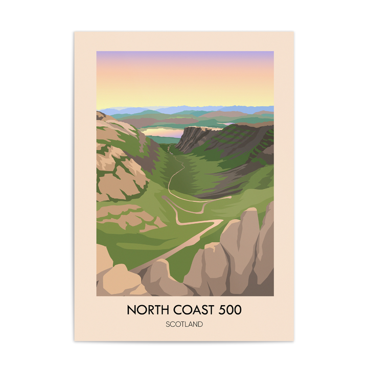 North Coast 500 Scotland Bealach na Bà Travel Poster