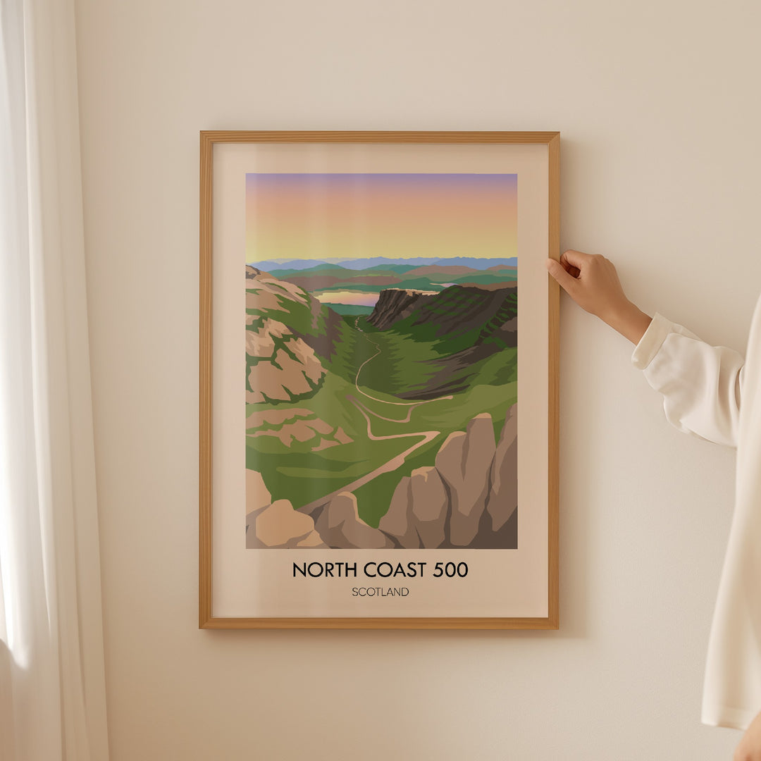 North Coast 500 Scotland Bealach na Bà Travel Poster