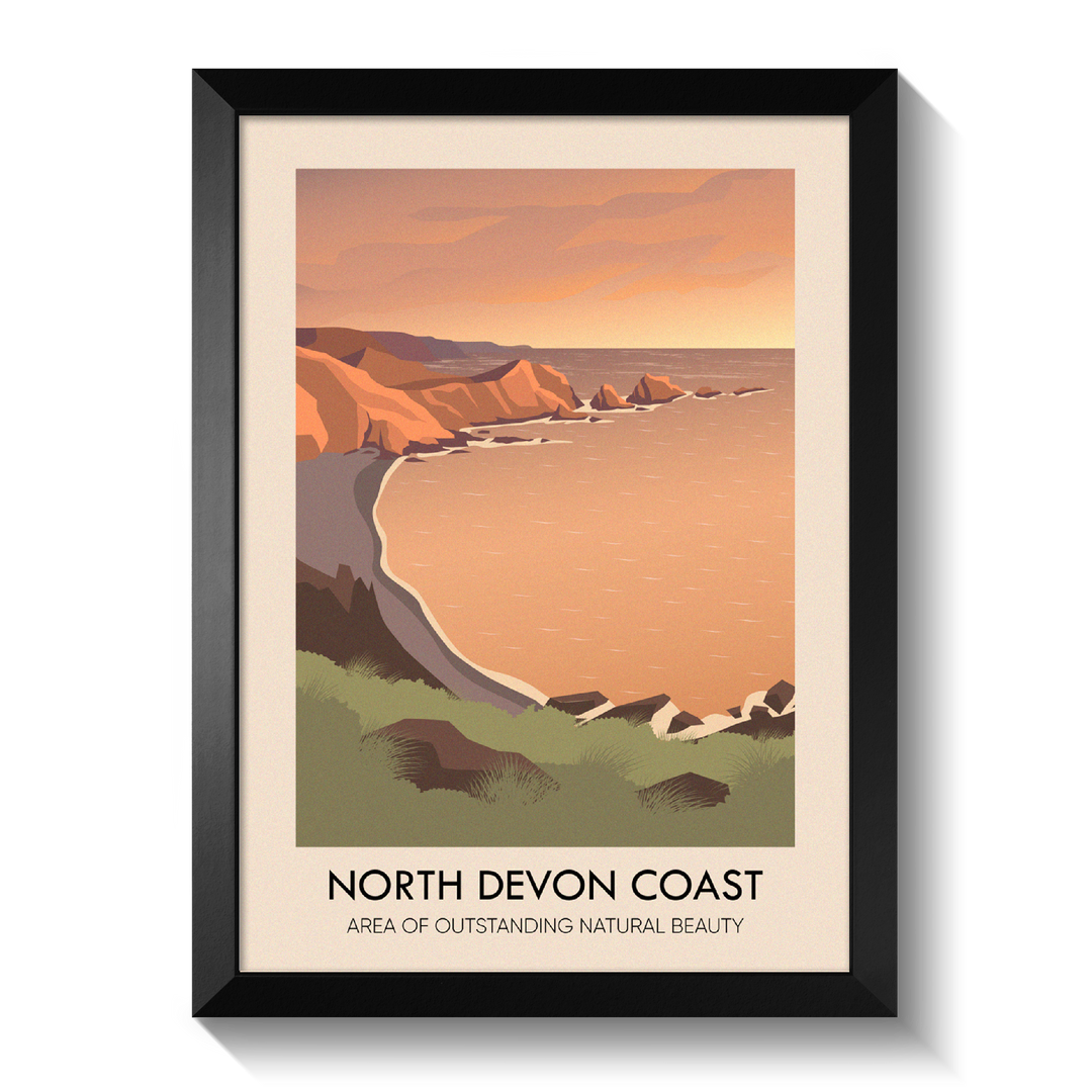 North Devon Coast AONB Travel Poster
