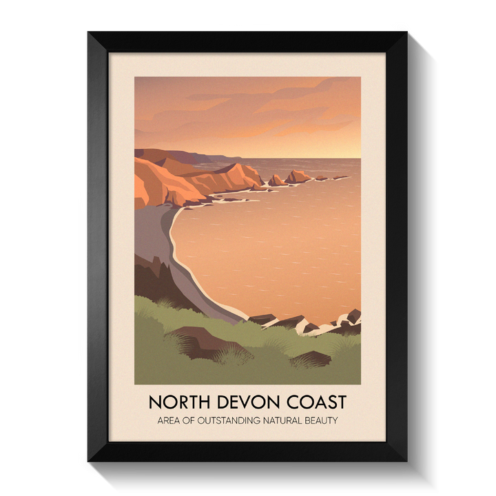 North Devon Coast AONB Travel Poster