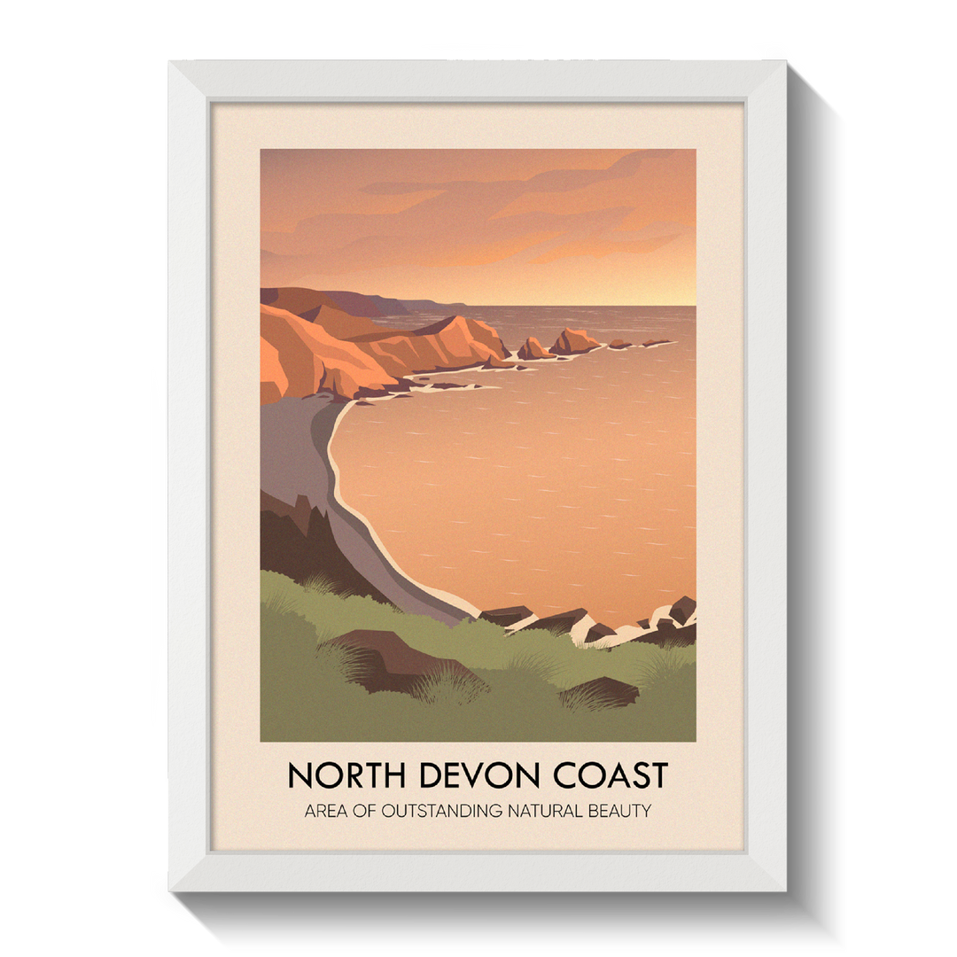 North Devon Coast AONB Travel Poster