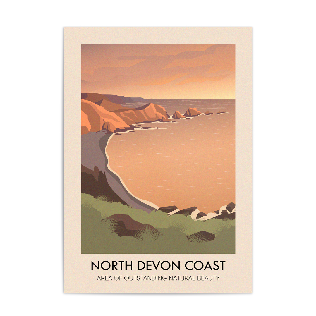 North Devon Coast AONB Travel Poster
