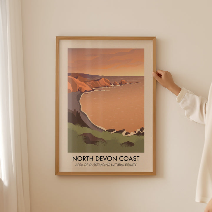 North Devon Coast AONB Travel Poster