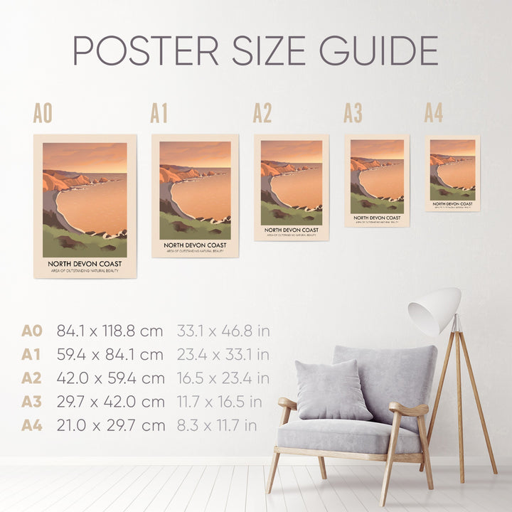 North Devon Coast AONB Travel Poster