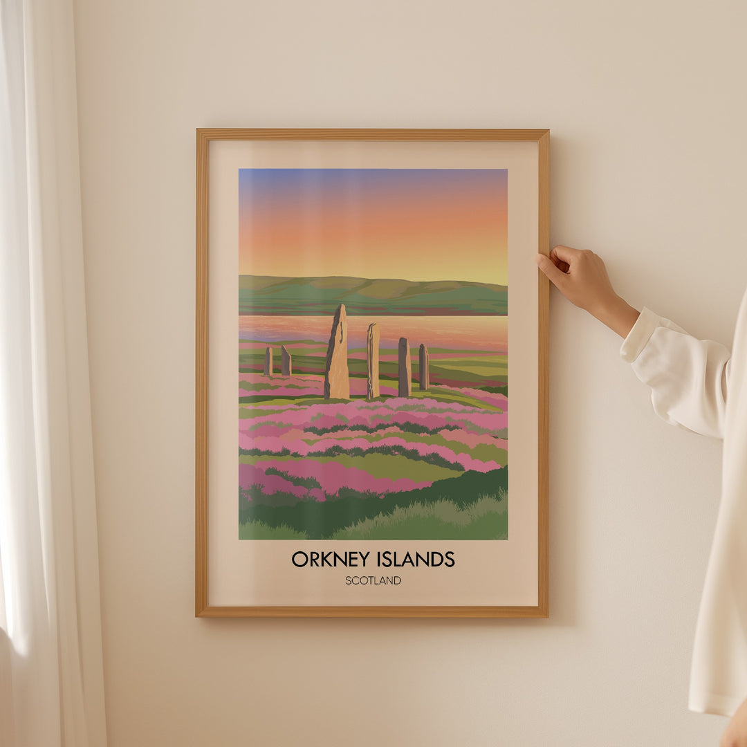 Orkney Islands Scotland Travel Poster