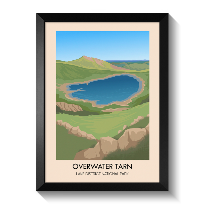 Overwater Tarn Lake District Travel Poster
