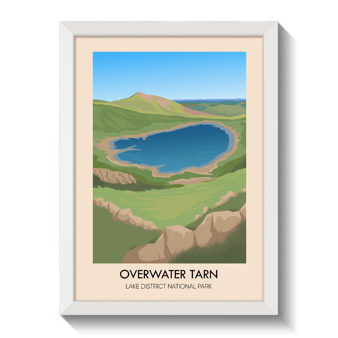 Overwater Tarn Lake District Travel Poster