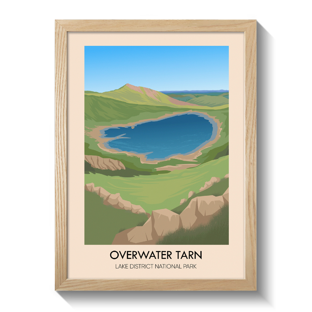 Overwater Tarn Lake District Travel Poster