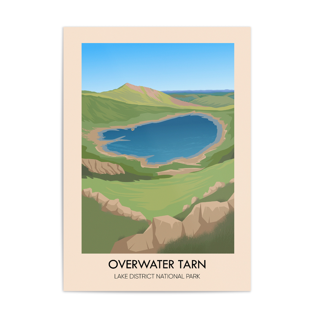 Overwater Tarn Lake District Travel Poster