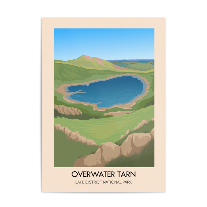 Overwater Tarn Lake District Travel Poster