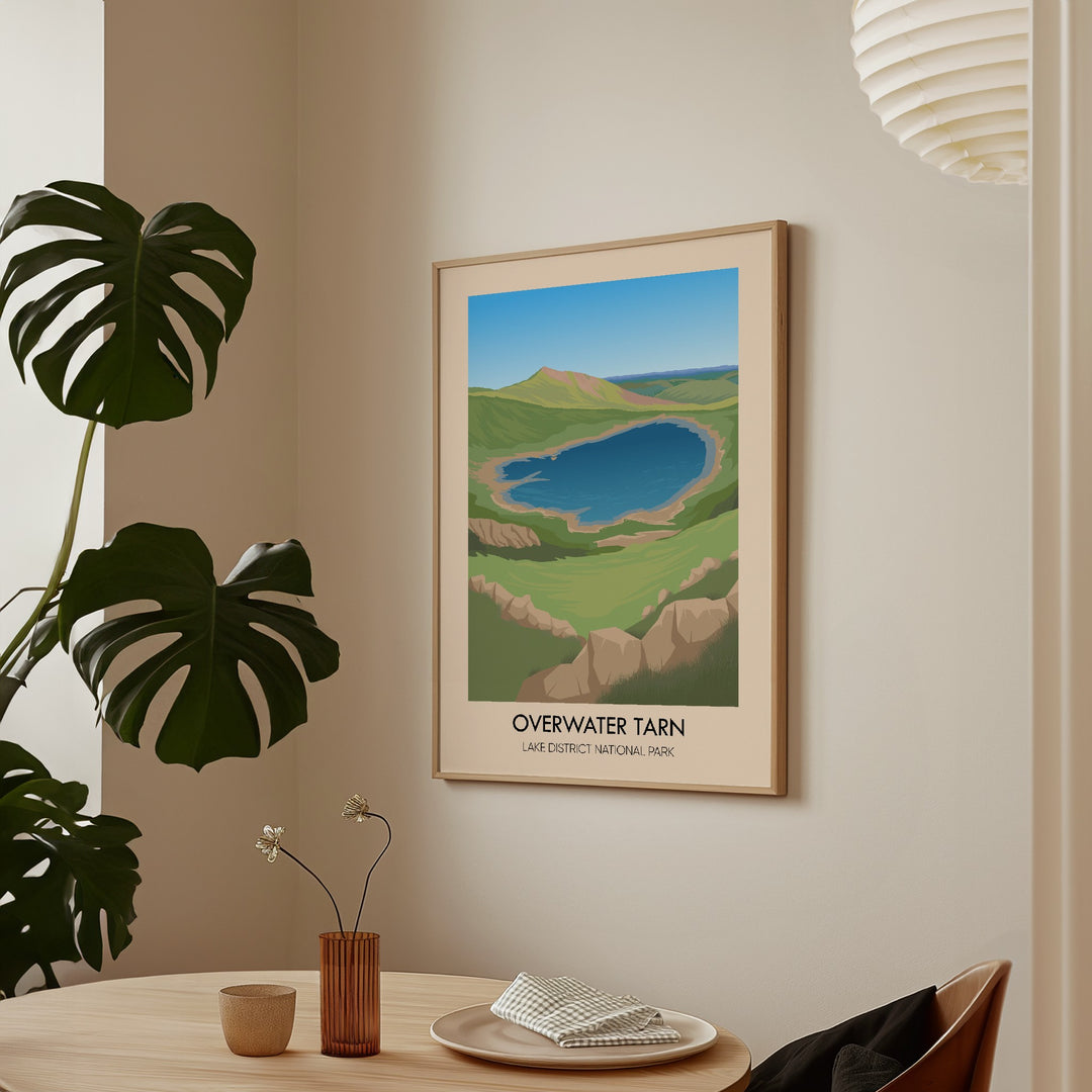 Overwater Tarn Lake District Travel Poster