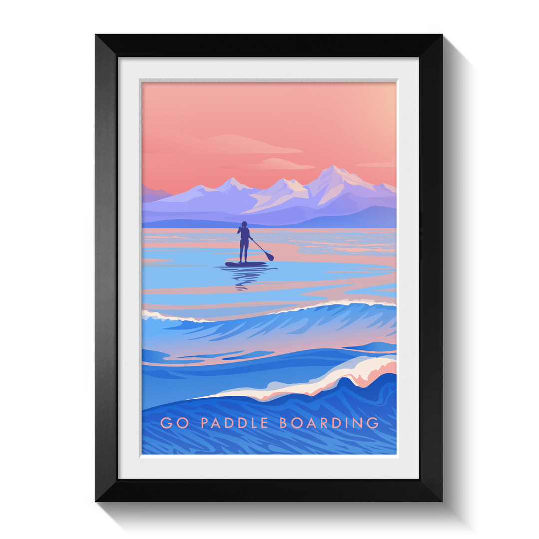 Go Paddleboarding Travel Poster