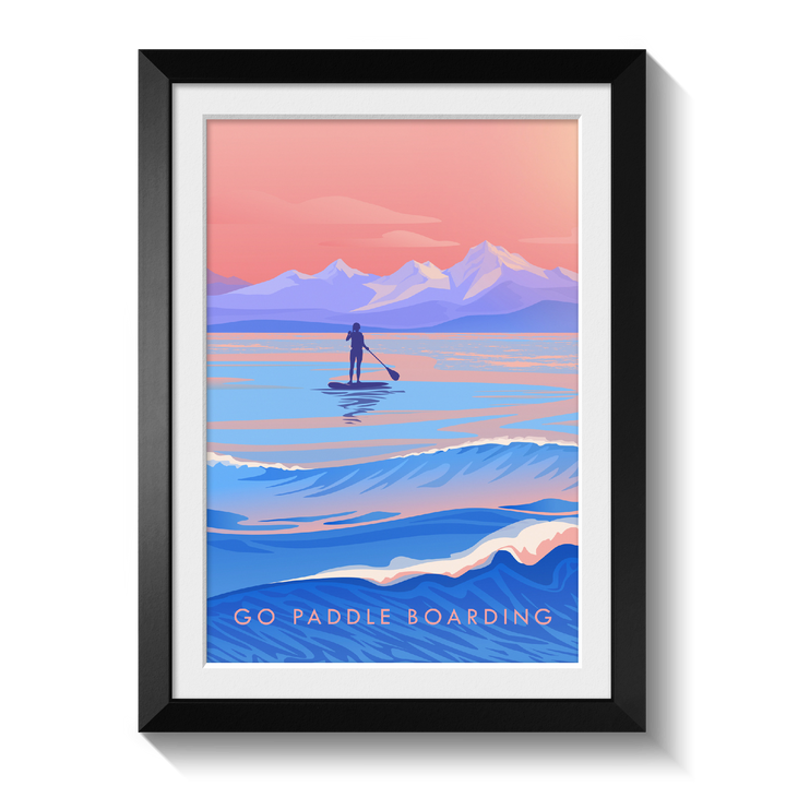 Go Paddleboarding Travel Poster