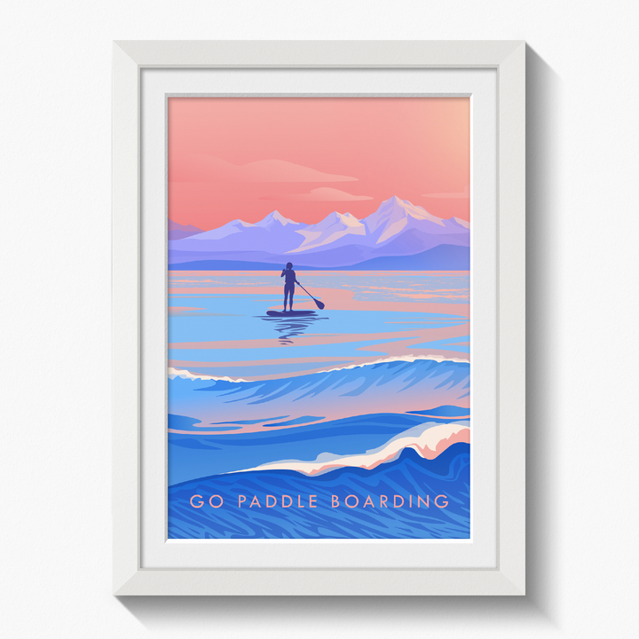 Go Paddleboarding Travel Poster