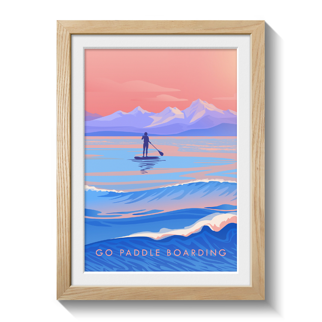 Go Paddleboarding Travel Poster