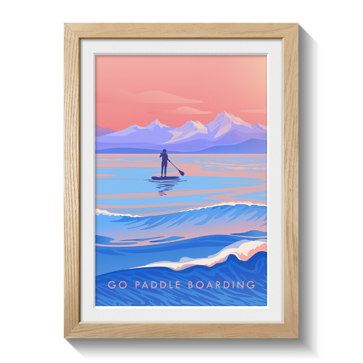 Go Paddleboarding Travel Poster