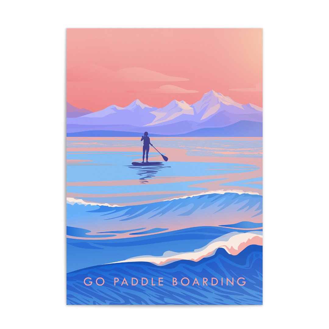 Go Paddleboarding Travel Poster