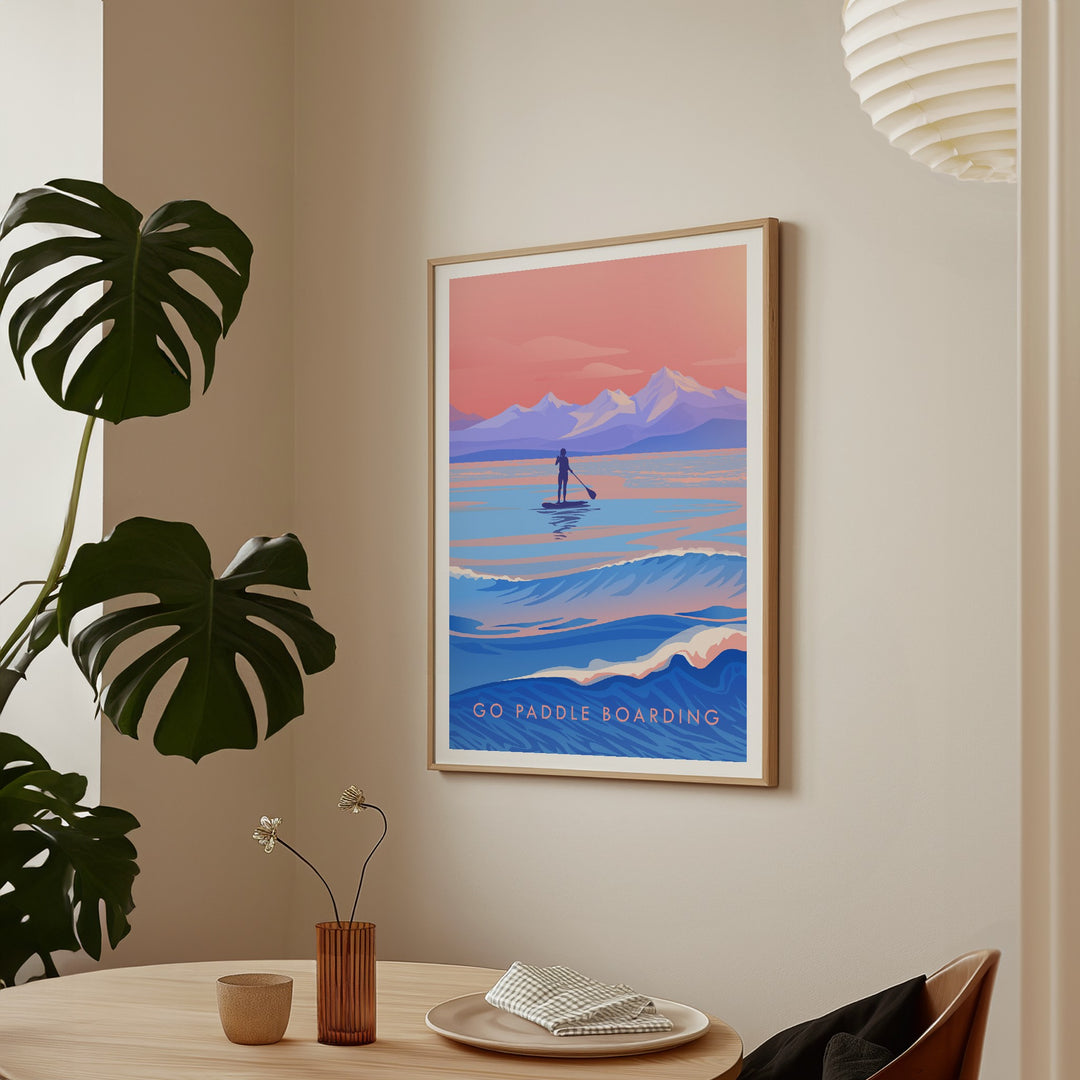 Go Paddleboarding Travel Poster
