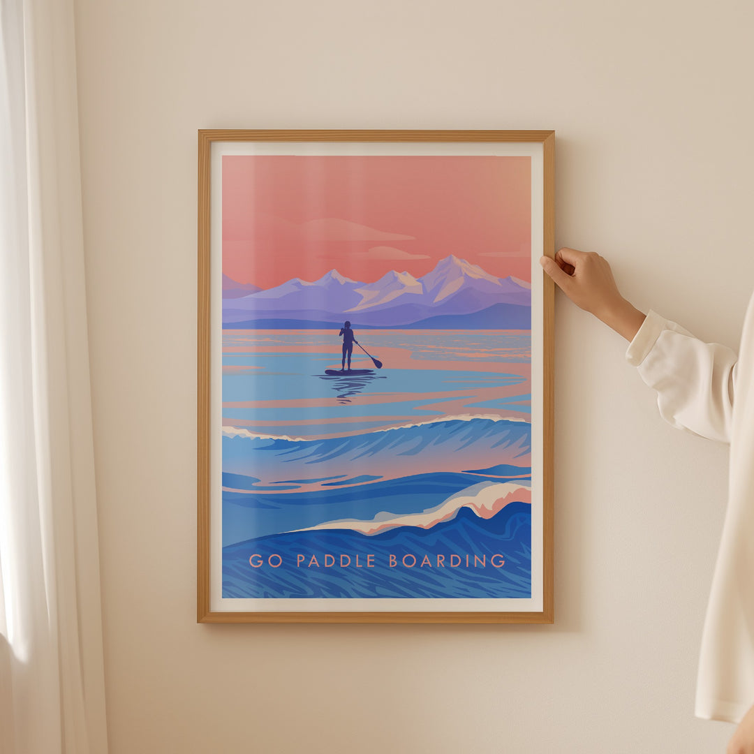 Go Paddleboarding Travel Poster