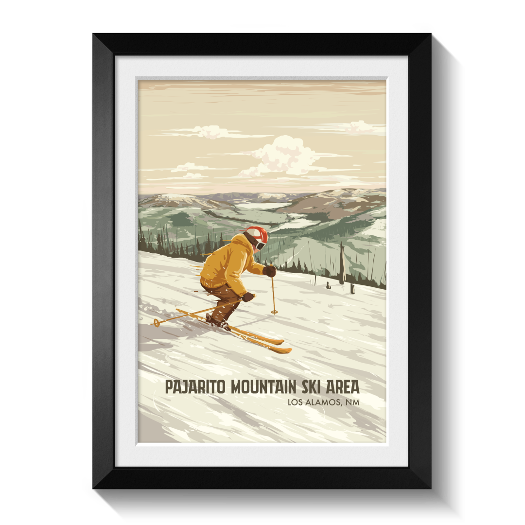 Pajarito Mountain New Mexico USA Ski Resort Travel Poster
