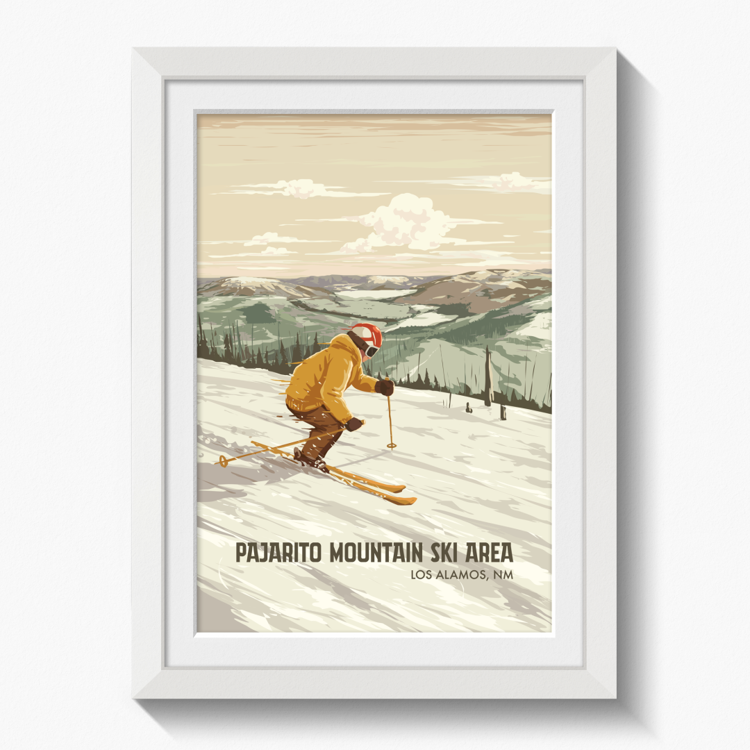 Pajarito Mountain New Mexico USA Ski Resort Travel Poster