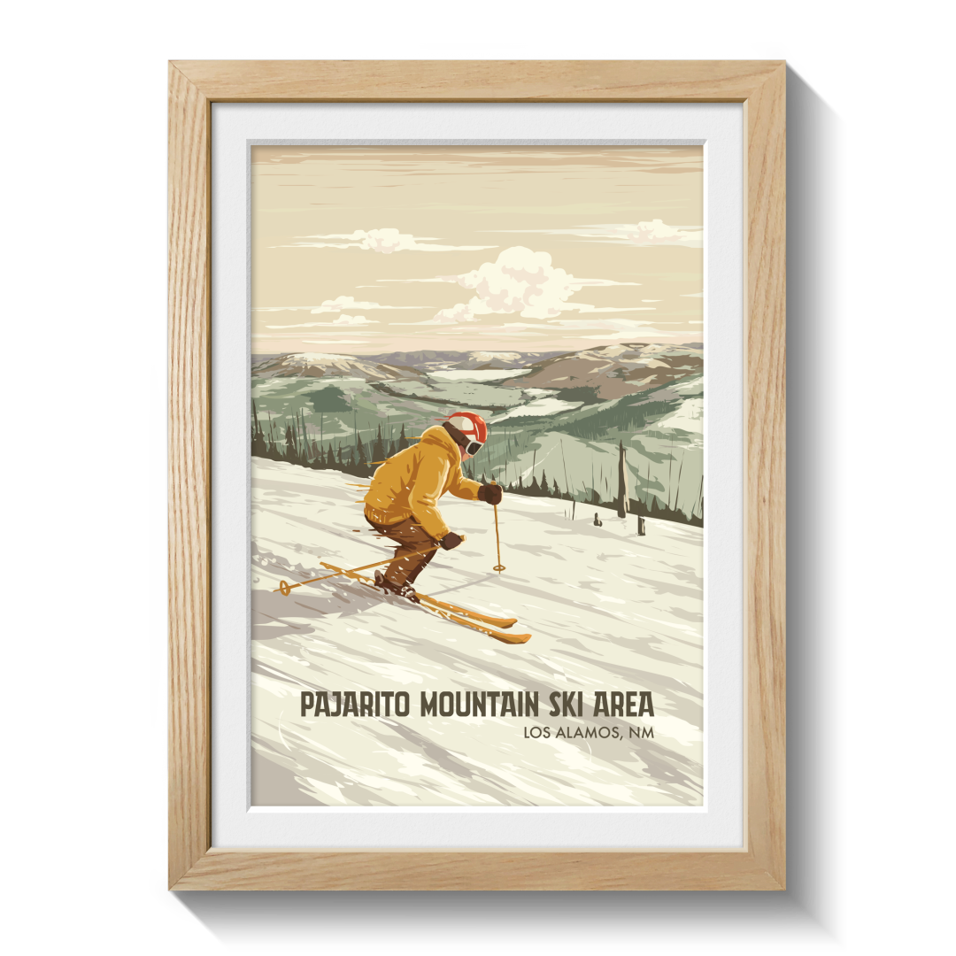 Pajarito Mountain New Mexico USA Ski Resort Travel Poster