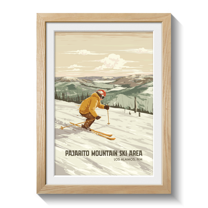 Pajarito Mountain New Mexico USA Ski Resort Travel Poster