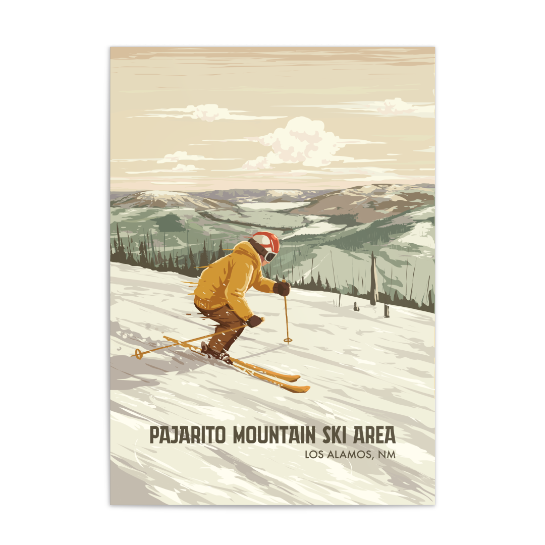 Pajarito Mountain New Mexico USA Ski Resort Travel Poster