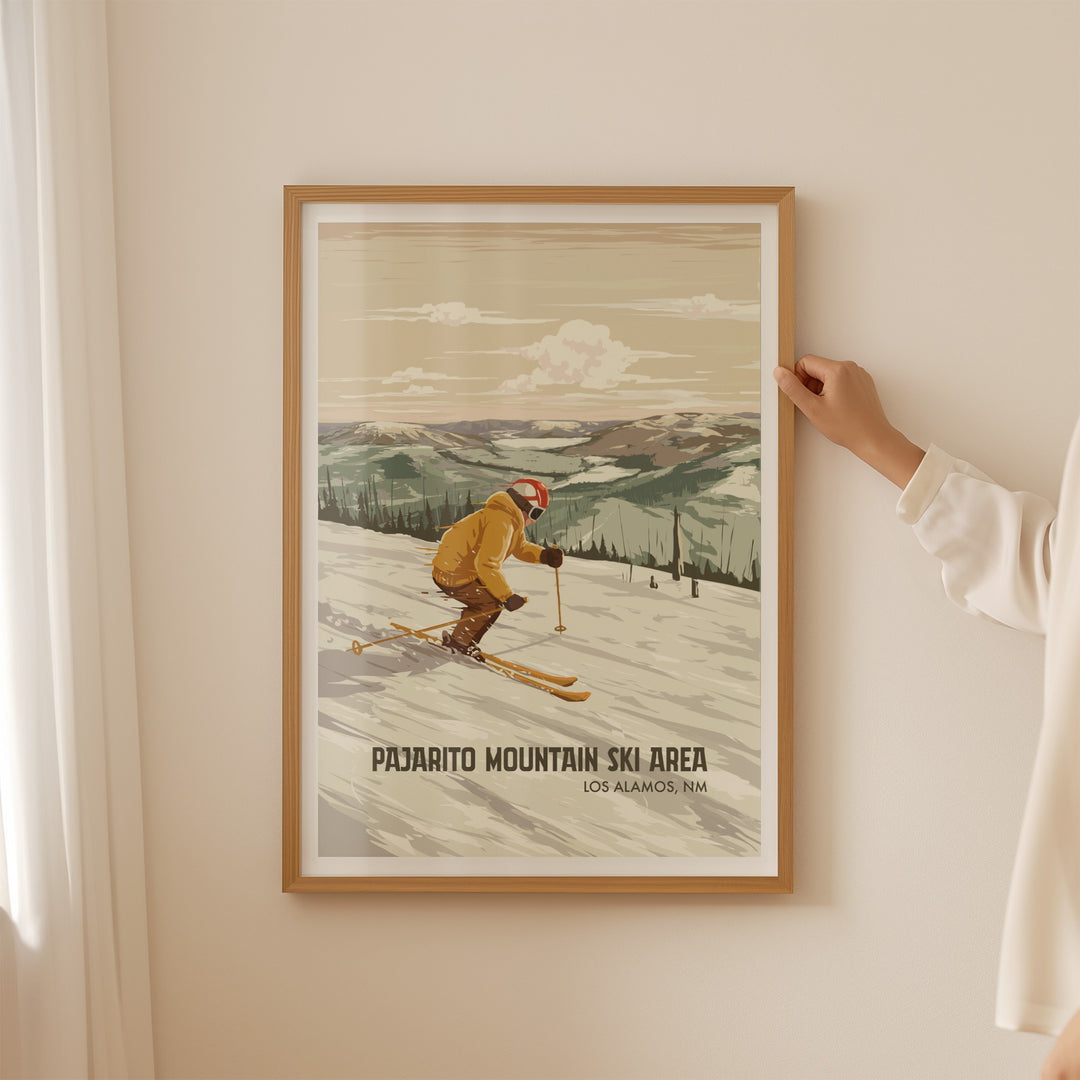 Pajarito Mountain New Mexico USA Ski Resort Travel Poster