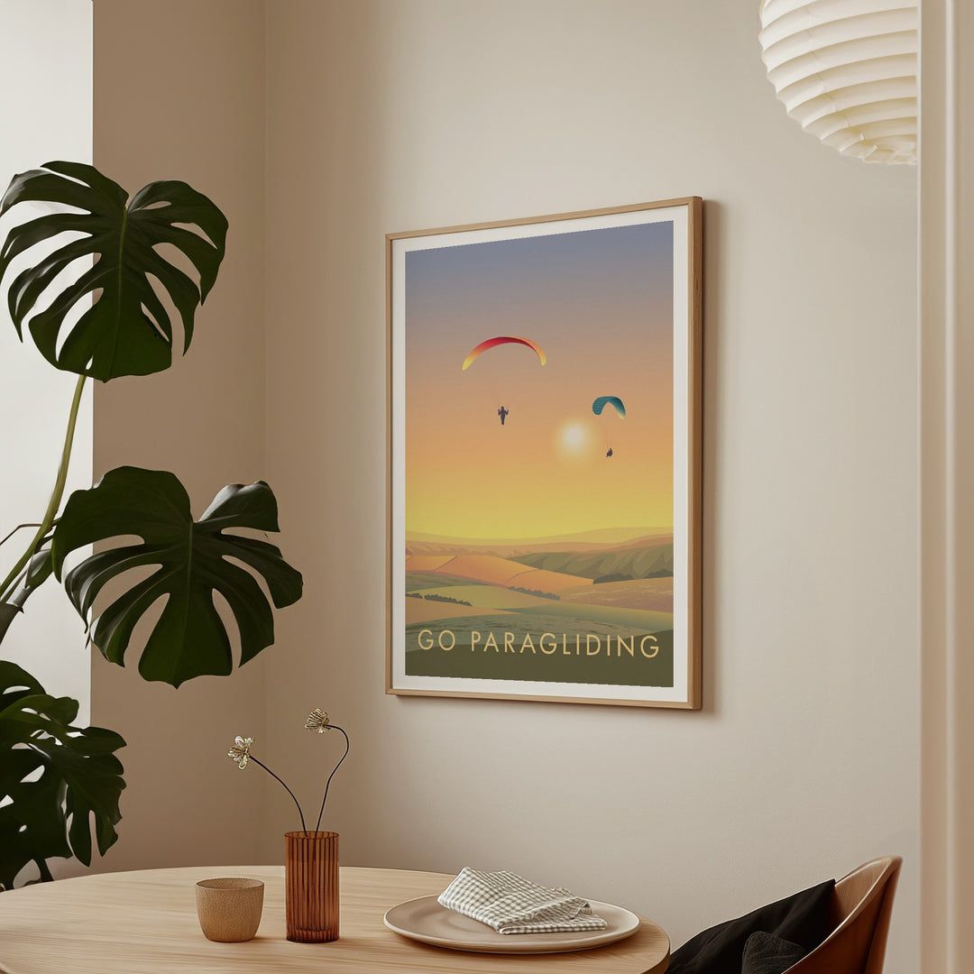 Go Paragliding Travel Poster