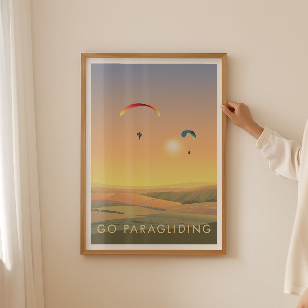Go Paragliding Travel Poster