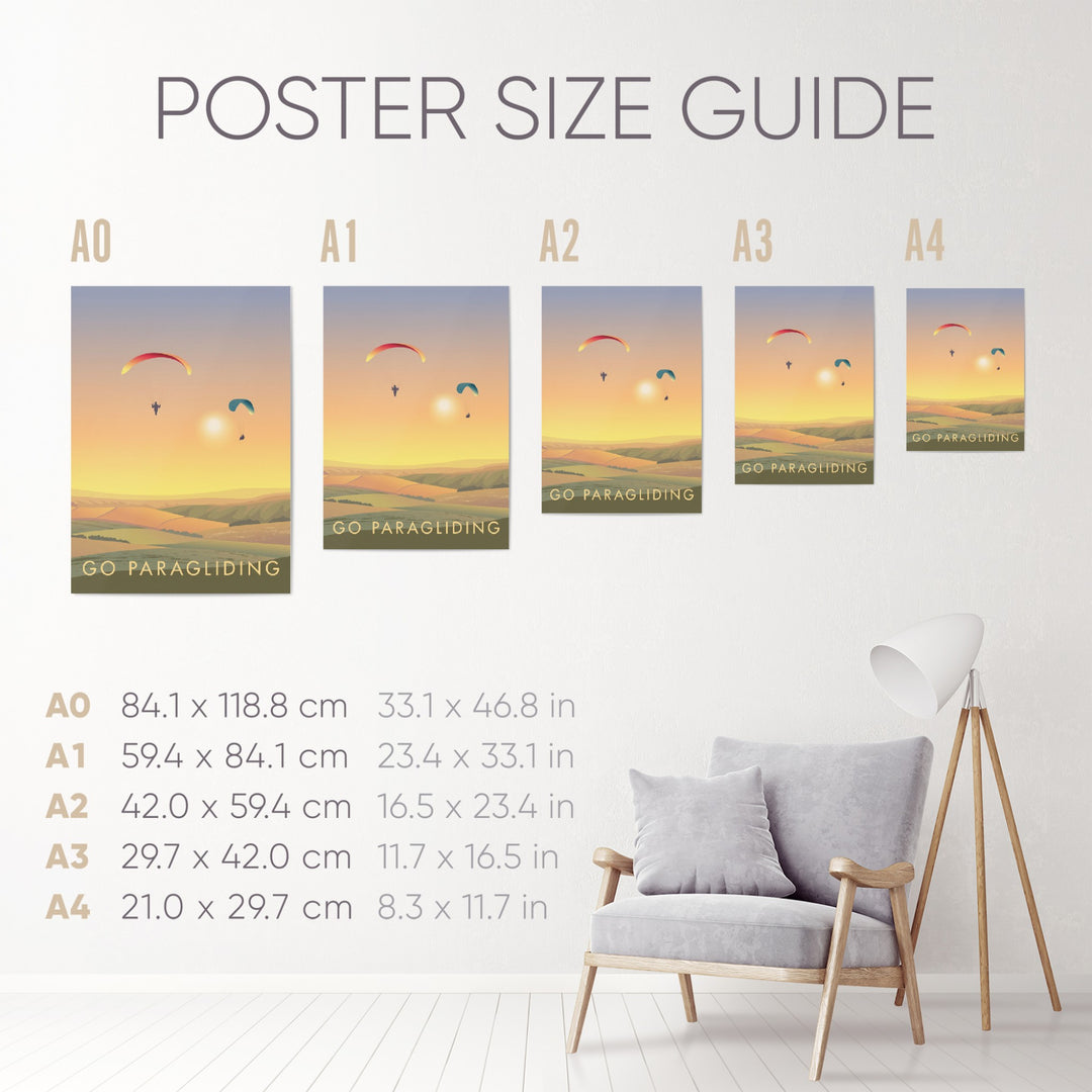 Go Paragliding Travel Poster
