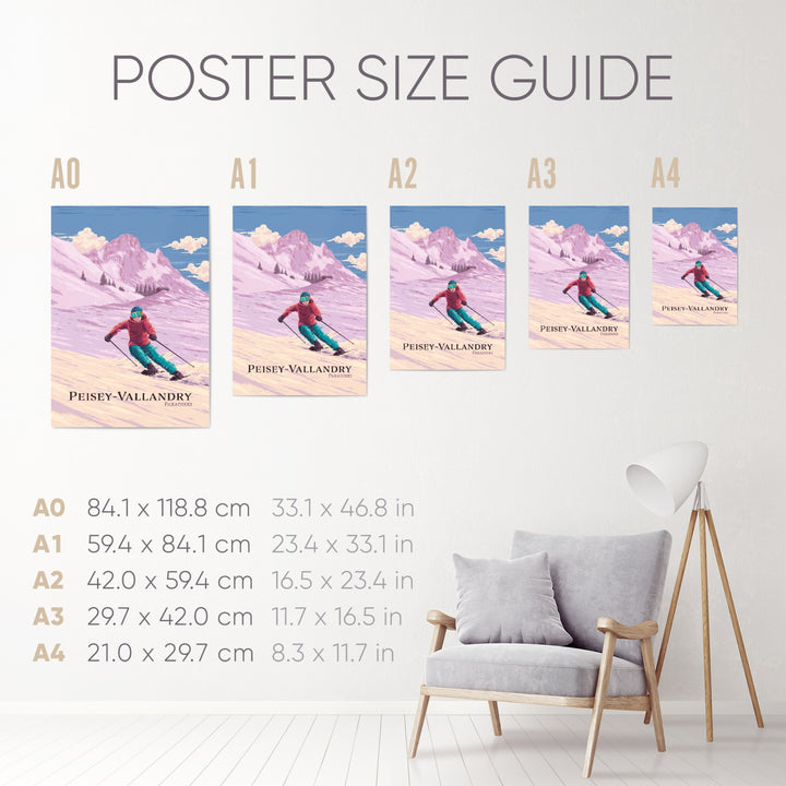 Peisey-Vallandry Ski Resort Travel Poster