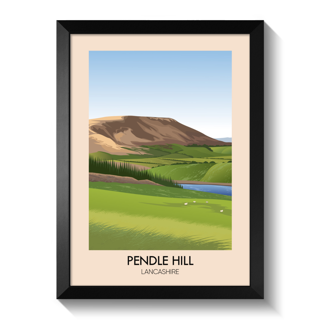 Pendle Hill Lancashire Travel Poster