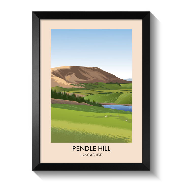 Pendle Hill Lancashire Travel Poster