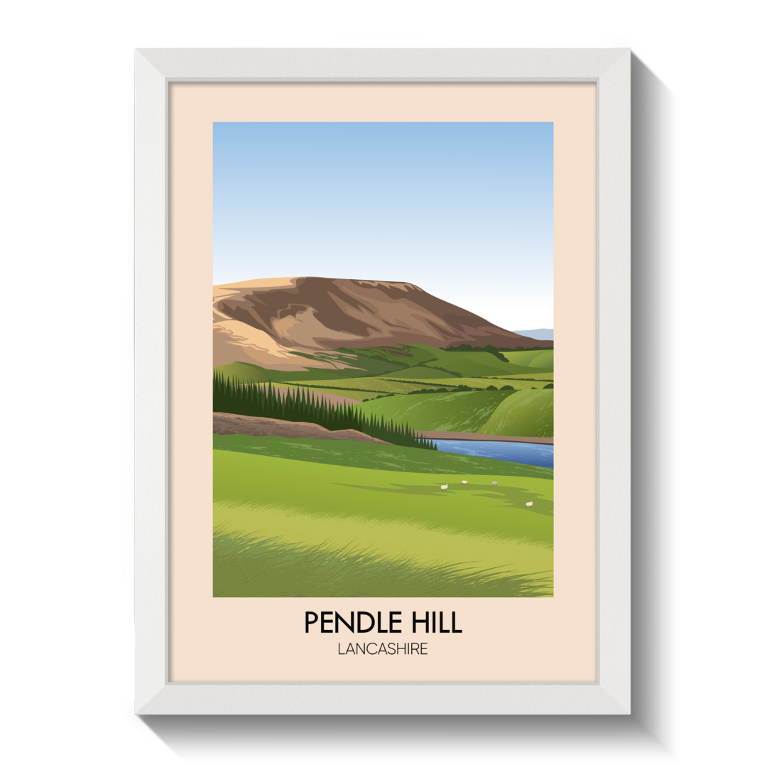Pendle Hill Lancashire Travel Poster
