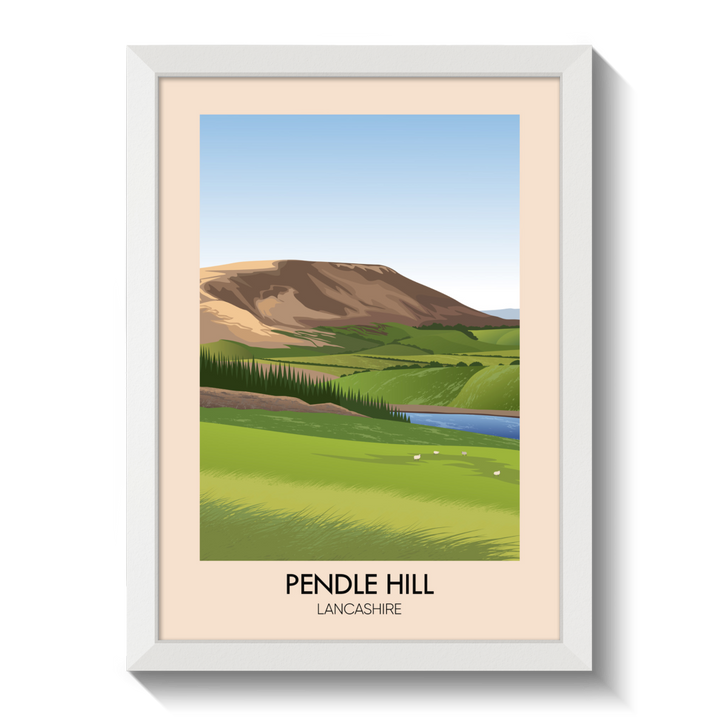 Pendle Hill Lancashire Travel Poster