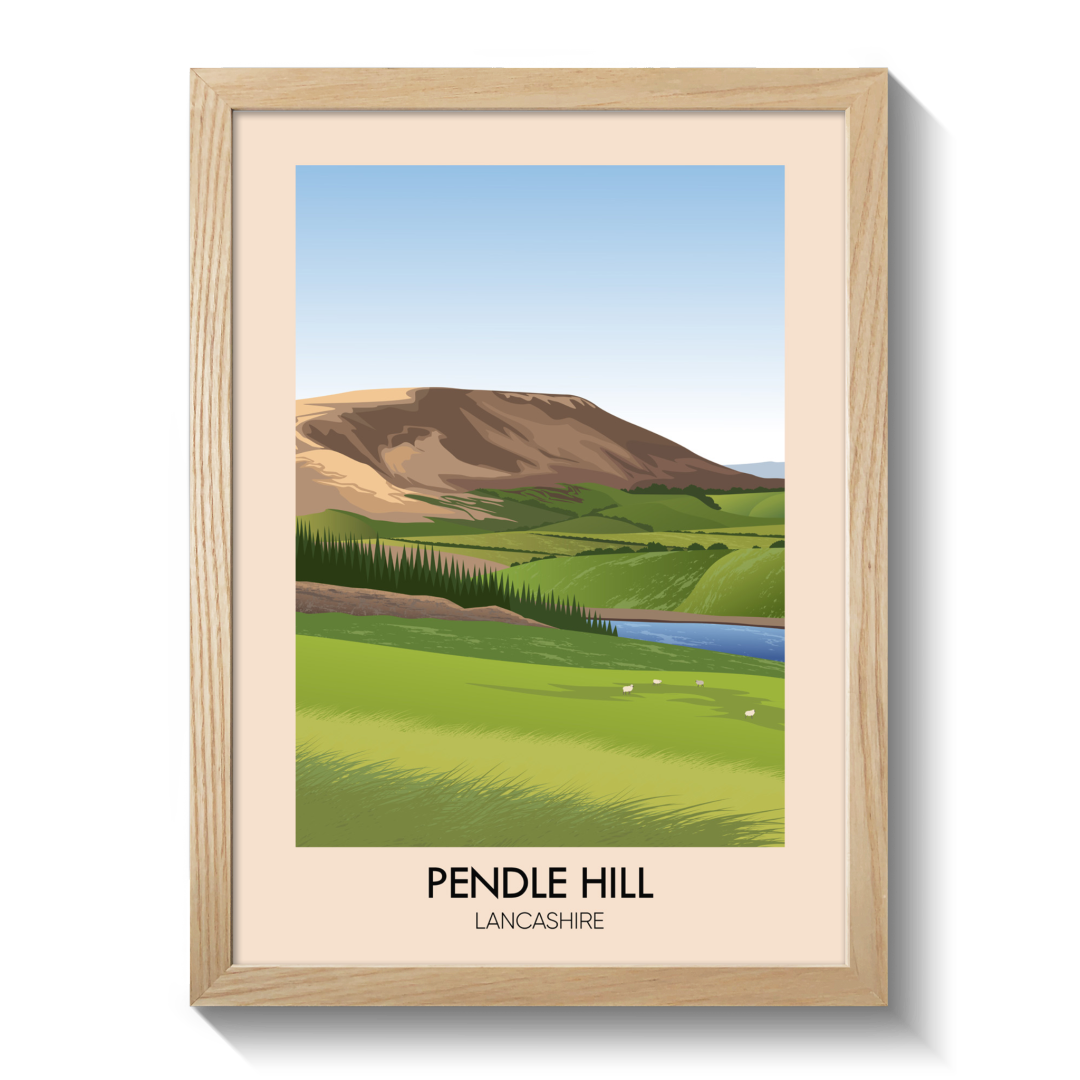 Pendle Hill Lancashire Travel Poster